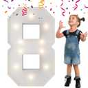 3FT Light Up Numbers Letters, Mosaic Numbers for Balloons, Giant Mosaic Balloon Number 8 for Happy 18th Birthday Decorations, 80th Birthday Decor for Women Men, Anniversary Decor