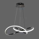 Viruhaka Modern LED Pendant Light FixtureBlack Contemporary Ceiling Hanging Fixture with Irregular Ring Lights for Dining Living Room Bedroom Kitchen Island Cafe4000KNeutral Light  (Black(20.07''W*70.86''H))
