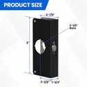 Door Knob Reinforcement Plate, Matte Black, Fits 1-3/4" Doors, 2-3/8" Backset, Door Lock and Door Knob Cover Plate, Deadbolt Cover Plate Reinforce and Repair Wood or Metal Doors