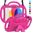 SUPLIK Kids Case for New iPad 11th Gen (A16) 11-inch 2025 & 10th Generation 10.9" 2022 & Air 11" 2025/2024 & Air 5th/4th Gen & Pro 11, Durable Shockproof Cover with Shoulder Strap Handle Stand, Pink