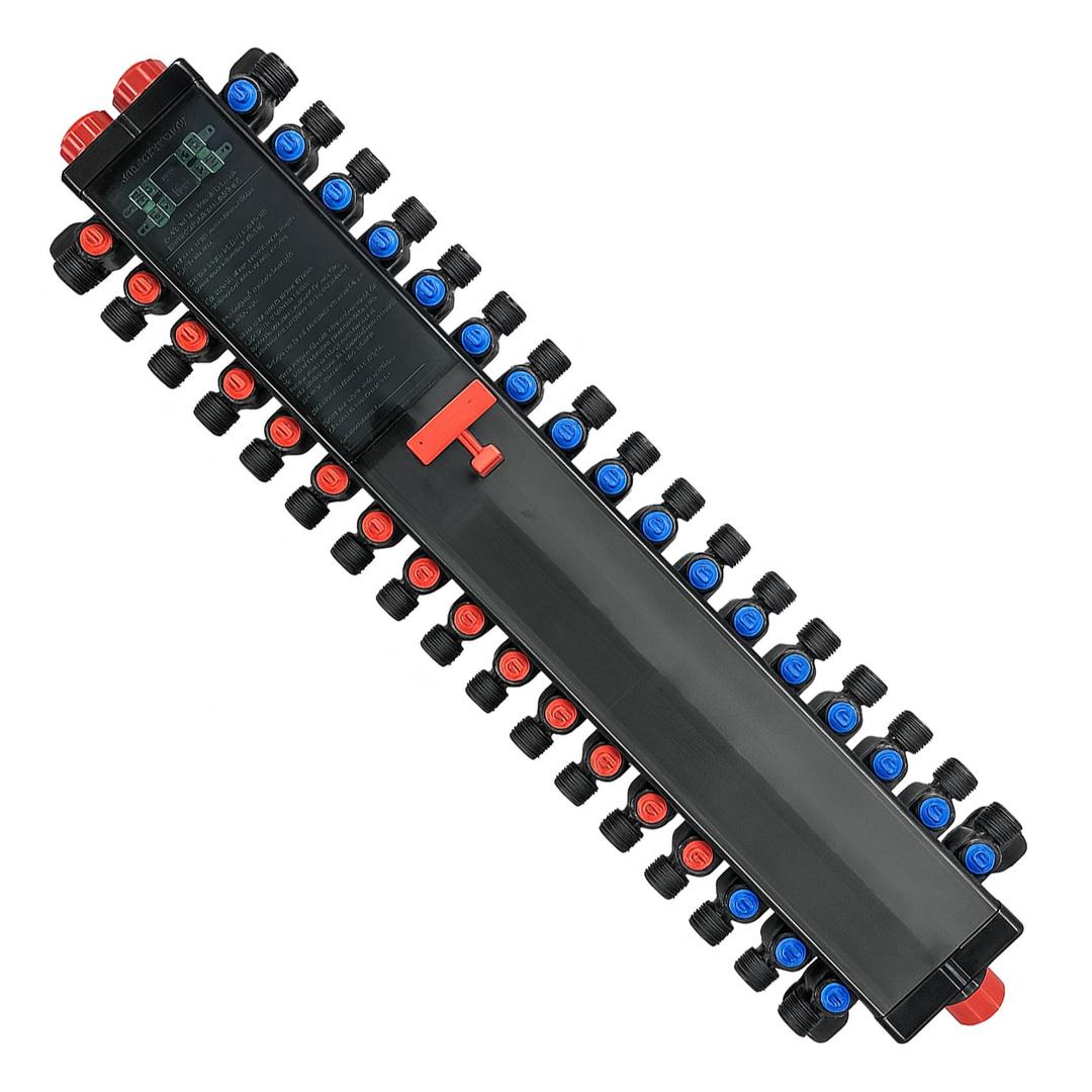 50363 Pex Manifold Compatible with Viega Manabloc, 1/2" PEX Crimp Manifold with 36 Ports (22 Cold, 14 Hot), PEX Valve Distribution Manifold for Manabloc Water Systems
