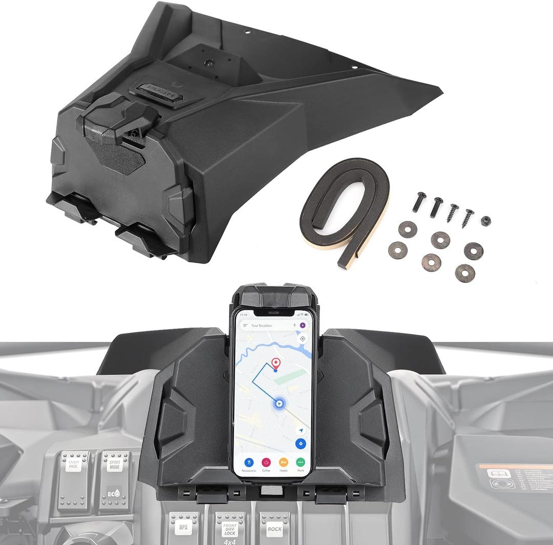 KEMIMOTO Electronic Device Holder Compatible with Can-Am Maverick Sport Trail 2019-2025, Commander GPS Tablet Mount 2021-2025 Storage Box, Replace OEM 715005212