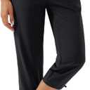 MAGCOMSEN Capri Pants for Women Lightweight Quick Dry Hiking Capris with Pockets Travel Workout Casual Summer UPF 50+ (Medium, Black)