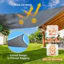 SUNLAX Large Sun Shade Sail 16' x 20' Dark Grey Rectangle Canopy Sail Shade Cover UV Block Permeable Sunshade Outdoor for Patio Backyard