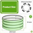 SnugNiture 3 Pcs 2x2x1ft Round Galvanized Raised Garden Bed Kit Outdoor, Metal Planter Box for Planting Plants Vegetables, Green