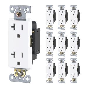 Faith [10-Pack] Duplex Receptacle Outlet, Non-Tamper-Resistant 3-Prong Outlet Receptacle, 3-Wire, Self-Grounding, 2-Pole,20A 125V, UL Listed, White