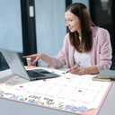 Gannyfer Desk Calendar 2026-2027 with Desktop Mat, Large 22" x 17" Desk Pad Calendar, 18-Month Calendar Use Now Through Jun 2027, Office Supplies for Home School Office, Pink with 6 Stickers