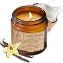 Organic Coconut Vanilla Candles - Non Toxic Soy Candles for Home, Stress Relief & Meditation (7oz)