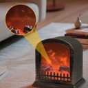 Fireplace Lanterns Decorative,Small Flame Effect Lamp,LED Fake Fire Place,USB Powered Electric Fireplaces Light,Indoor Outdoor Home Decor Christmas Ornament