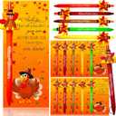 30 Sets Thanksgiving Gifts Bulk Fall Ballpoint Pen Bulk Thanksgiving Greeting Cards Turkey Shape Ballpoint Pen Autumn Themed for School Office Party Favors