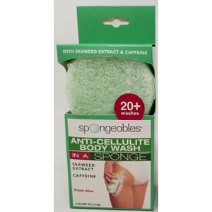 Spongeables Anti Cellulite Body Wash in Sponge Fresh Aloe Scent 4 oz. 1 Pack