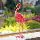 Metal Flamingo Garden Statues Outdoor Decor, Pink Flamingo Outdoor Sculptures Yard Art Decoration for Home Patio Lawn Backyard, Gift for Women Lovers Moms