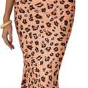 PRETTYGARDEN Maxi Dresses for Women 2025 Summer Halter Leopard Print Backless Sexy Bodycon Cocktail Beach Long Dress (Pink, L)