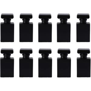 30ML Glass Perfume Bottles Empty Spray Perfume Bottles Square Refillable Portable Empty Refillable Perfume Atomizer Vials Reusable Cosmetic Containers for Perfume Essential Oils Liquids,10 Pack (Black)
