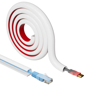 [Upgraded] 118 Inch Cord Hider Wall, Silicone Cable Hiders for TV on Wall, Cord Covers for Wires on Wall, 1 Wire Hider Raceway Cord Cover for Wall Mounted TV Management, W0.59'' H0.47'' White