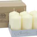 Stonebriar Unscented Pillar Candles 65 Hour Burn Time, Long-Lasting Wax Candles for Weddings, Holidays, Home Dcor & Special Events, Pack of 6, Ivory, 3" x 6"