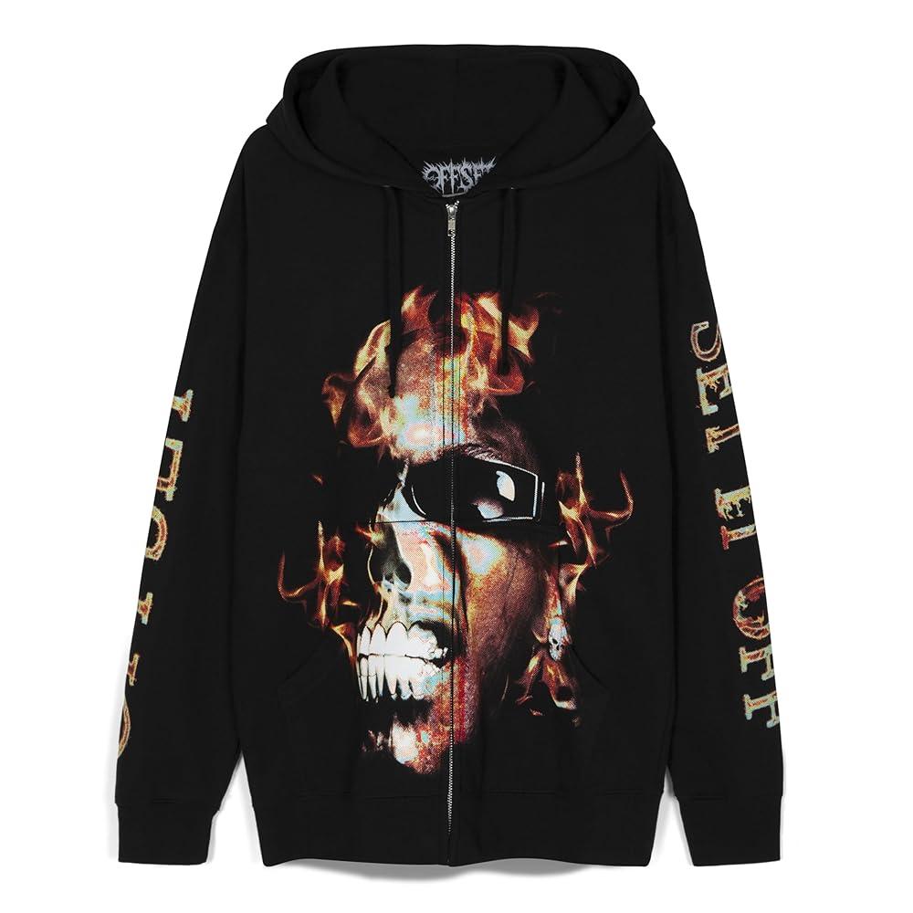 Offset Fire Zip Hoodie, Size: S 