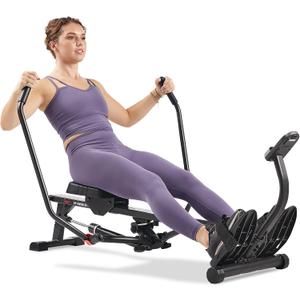 Sunny Health & Fitness Smart Compact 360 Full-Motion Rower, Low-Impact Full-Body Workout Rowing Workout Machine, Wide Motion Range & Space-Saving Design, Free SunnyFit Training App Connection