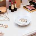 30-Pack Ring Dish Bulk, White Ceramic Lotus Trinket Tray 4.5" Wedding Favor Bridesmaid Gift, Small Jewelry Holder Catchall