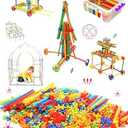 Straw Constructor Toy 600Pcs STEM Building Toys Set,Upgrade Interlocking Plastic Educational Toys Engineering Building Kit Safety Material Creativity Toy for 3-8 Years Boy and Girl Birthday Gifts