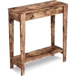 Safdie & Co Rustic Farmhouse Entry Table, Brown Solid Wood Console Table, Use As Doorway Table, Hallway Desk, or Accent Furniture for Decorating Foyer, 31 X 11.5 X 34 Inches