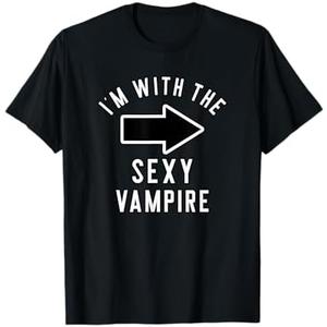 Couples Halloween Costume Shirts I'm With The Sexy Vampire T-Shirt Large