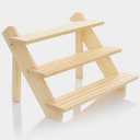 3 Steps Display Riser, Earring Display Stands, Showcase Cascading Merchandise Organizer Tray Vendor Display Supplies for Tabletop Shows Solid Wood
