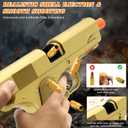 Gold Soft Bullet Toy Gun Shell Ejecting for Boys, Realistic Toy Pistol with 2 Clips, 50 Foam Bullets & 40 Shells, Ideal Christmas Birthday Gift for Boys Adults