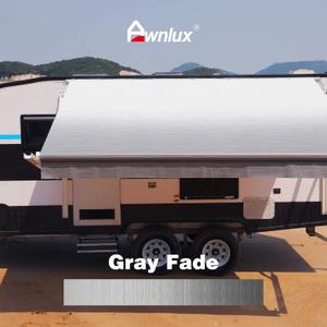 AWNLUX RV Awning Fabric Replacement Waterproof Vinyl Shade Screen for Awnings Camping Universal Fit Fabric Sun Shade UV Sun Blocker Canopy RV Awning Shade Shelter Gray Fade-18'(Fabric 17'2")