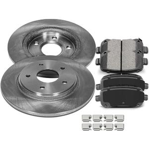 SCITOO Brake Rotor and Pad,Rear Discs Brakes Rotors and Ceramic Brake Pads fit for 08-16 for Chrysler Town & Country for Dodge Grand Caravan/Journey,12-15 for Ram C/V,09-12 for VW for Routan