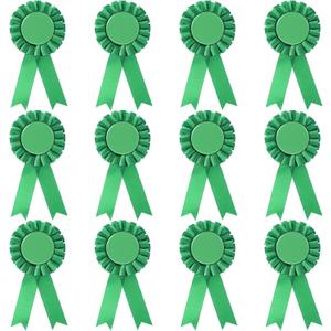 12 Pieces Blank Award Ribbon Prize 1st Place Rosette Medal Winner Victory Recognition Participation Ribbon for Competition Sport Event School Contest(Green)