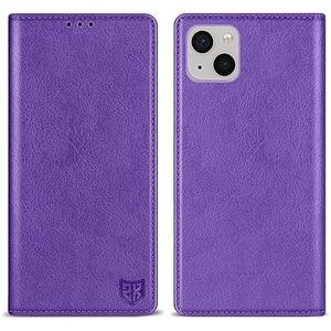ZZXX for iPhone 15 Wallet Case with [RFID Blocking] Card Slot Stand Strong Magnetic Leather Flip Fold Protective Phone Case for iPhone 15 Case Wallet(Purple-6.1 inch)