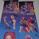 2Pcs Demon Movie Hunters Birthday party Porch Sign Door Hanging Banner Birthday Party Supplies for Wall Decorations