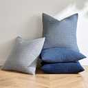 MIULEE Blue Decorative Pillow Covers 20x20 Inch Set of 4 Boho Western Farmhouse Home Decor Couch Throw Pillows Summer Coastal Corduroy Couch Pillowcases Industrial for Sofa Living Room Bed