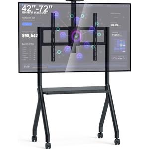 Smart Board Stand for 44" 75" Interactive Smart Whiteboard, Height Adjustable Mobile Portable Stand with Four Lockable Wheels for Classroom Home Office Business Studio