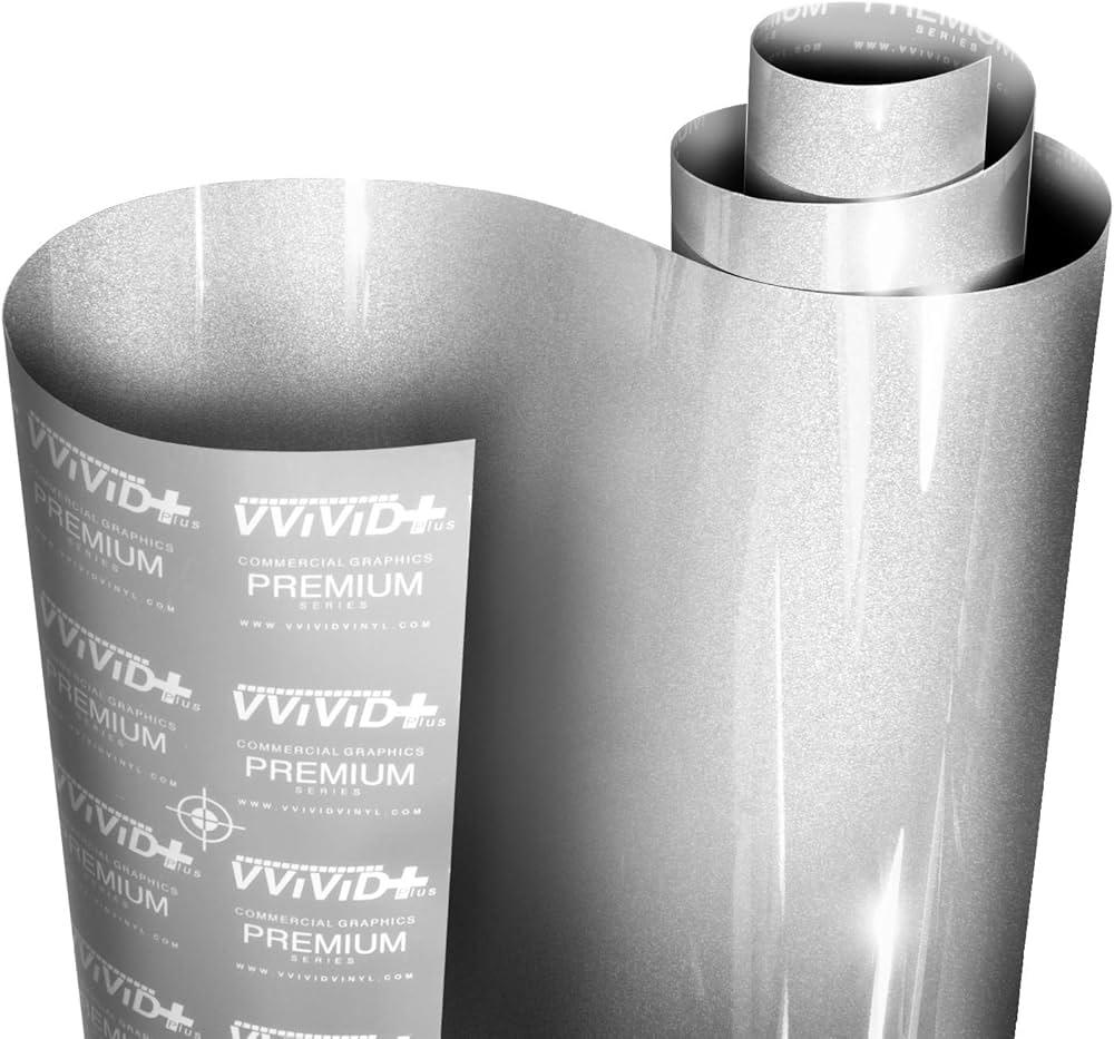 Silver Vinyl Wrap Roll, 48"W