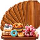 Dandat 12 Pack Wooden Serving Platter Bulk Acacia Wood Platters 10 x 5 Inch Rustic Serving Tray Rectangular Charcuterie Board Cheese Plate for Home Decor Dessert Vegetables Fruit Cookie