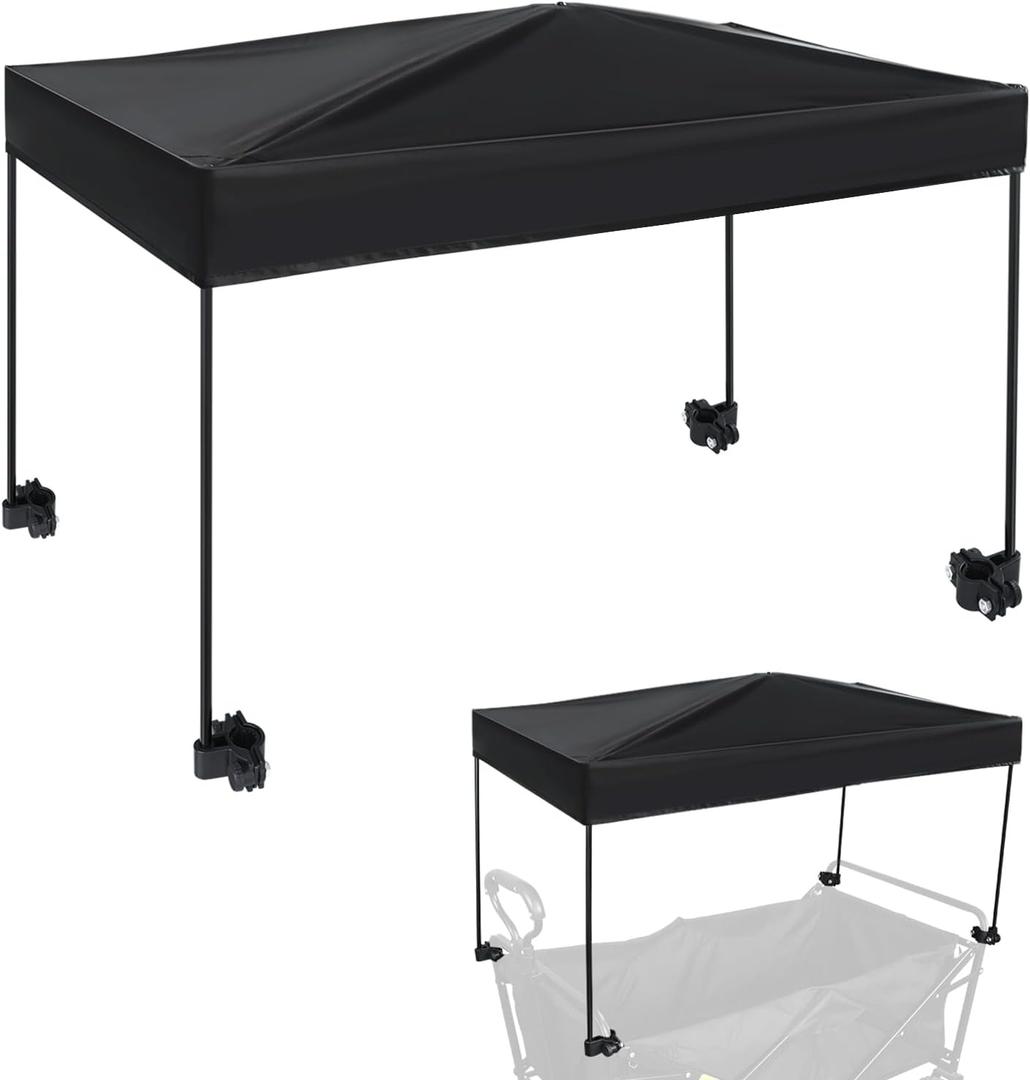 Wagon Canopy Cover Garden Push Awning Portable Outdoor Stroller Accessories Awning for Garden Wagon,Shopping,Camping (Suitable for Folded,Gathering Folded Wagon) 19.7 * 30 inches