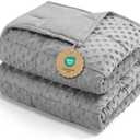 Kivik Breathable Weighted Blanket for Adults, Ultra Soft Minky Dot Heavy Blankets, Reversible Cooling and Warm Blanket for All Seasons, Machine Washable, Grey