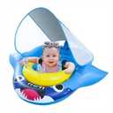 Onory Baby Pool Float with Canopy, Infant Baby Swimming Pool Floats for 636 Months, Toddler Pool Float with UPF50+ Sun Protection Canopy & Toy Play Console, Adjustable Safety Seat（Shark A）