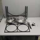 Dog Bowls Elevated,Stainless Steel Raised Dog Food Water Bowls (Large)