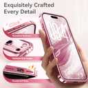 Glitter for iPhone 17 Pro Max Case with Eye-catching Integrated Lens Protection, [Sparkly Bling Back Panel] [Seamless Work with Magsafe] Cute Women Girly Magnetic Case for iPhone 17 Pro Max 6.9" Pink