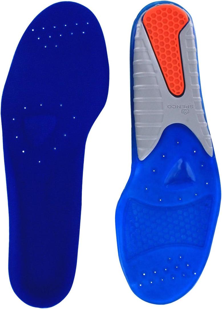 Spenco Gel Comfort Shoe Insole with Cushioning and Support, Women's 7-8.5/Men's 6-7.5
