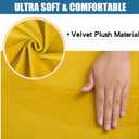 Smiry Velvet Seat Covers for Dining Room Chair Set of 4, Stretch Fit Removable Washable Chair Seat Cushion Protector Slipcovers with Ties, Mustard Yellow