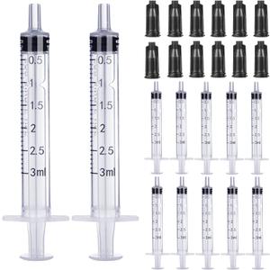 3ml Syringe Without Needle - 3 ml Small Plastic Syringes Sterile Individually Packed with Cap for Lab Medicine Student Measuring Liquid and Pet Dog Cat Baby Feeding Oral Colostrum ( 12 Pack 3cc /ml )