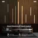 Recessed LED Strip Lighting for Wood Slat Wall, 6PCS 3000K Clip-in Lights, No Adhesive, Hidden Design with Touch Dimmer & Switch for Living/Kitchen/Bedroom, Fits 0.51" & 0.59" Wall Panel(Black Cover)