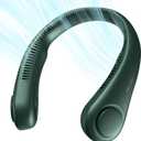 JISULIFE Portable Neck Fan, Hands Free Bladeless Fan, 5 Speeds, 4000 mAh Battery Operated Wearable Personal Fan, Twistable, Rechargeable, Gift for Women Men, Dark Green