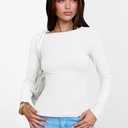 ANRABESS Women's Boat Neck Long Sleeve Shirts Rib Knit Slim Fitting Tops Basic Tees 2026 Casual Comfy Fall Outfits Clothes White X-Large