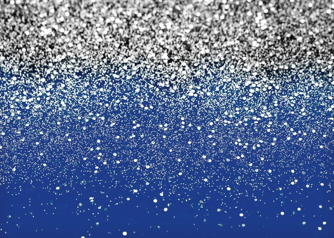 LYCGS 7x5ft Blue and Silver Backdrop Birthday Silver Spots Bokeh Wedding Prom Graduation Photography Background X-79 (Multi)