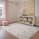 Oriental Weavers Addison ADD04 - Machine Washable - Flat Weave - Printed Area Rug - 3'3" x 5' - in Pink/ Green - Traditional Style, Nursery, Kids Room, Bedroom, Entryway